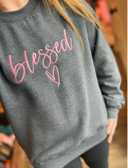 Blessed Embroidered Sweatshirt